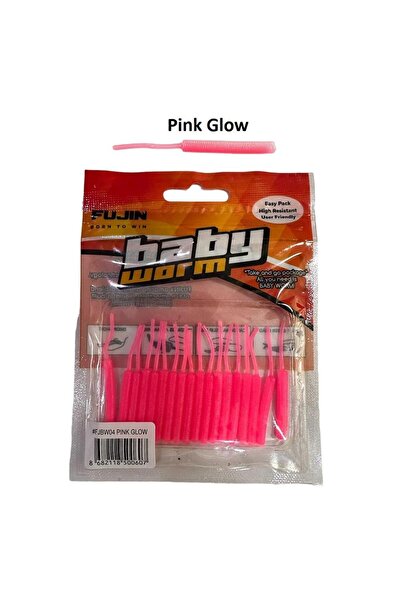 Fujin Baby Worm 5.2cm Floating LRF Silikonu (18 adet) Pink Glow