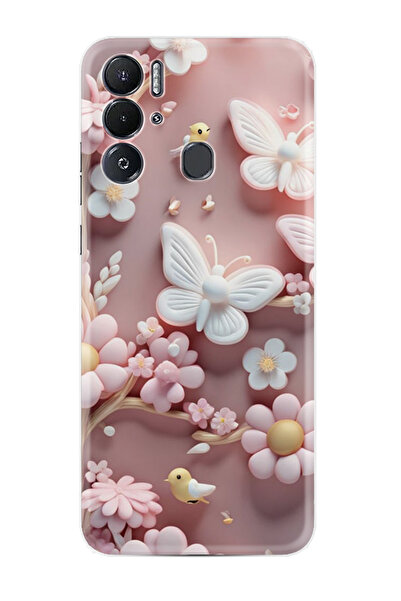 TECNO Pova Neo Kılıf Boutique Baskılı Resimli Pembe Kelebekler Pcode -088
