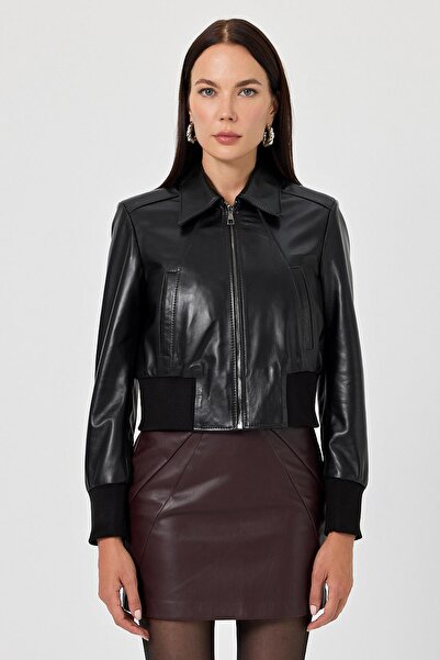 Deri Company Rosa Siyah Deri Mont