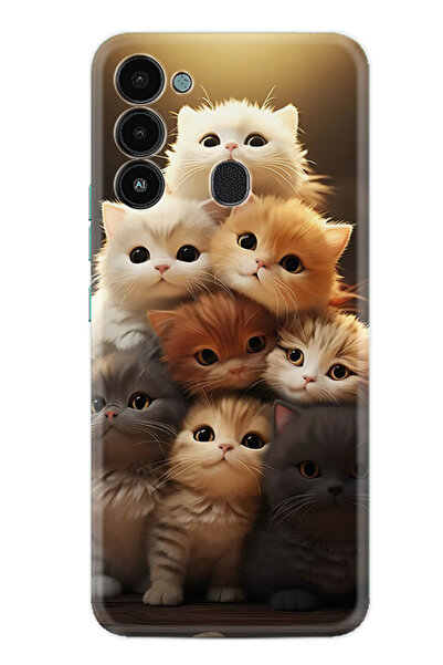 TECNO Spark 8C Kılıf Boutique Baskılı Resimli Kedicikler Pcode -027