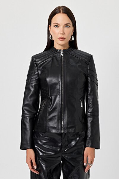 Deri Company Raffaella Siyah Deri Mont