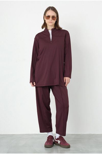 HEQA Hanorac de culoare prune - Detaliat Roba
