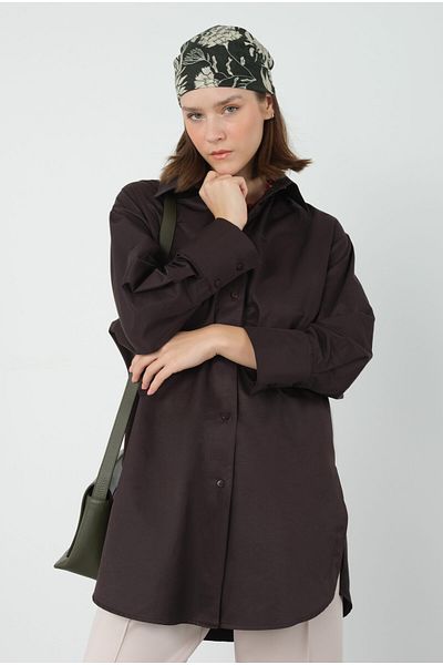 HEQA Cămașă Poplin 90 cm - Maro închis
