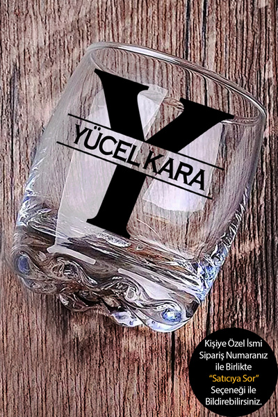 KadehSepeti Kişiye Özel Baş Harfli Ve Isimli Viski Bardağı