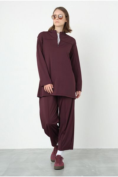 HEQA Hanorac de culoare prune - Detaliat Roba