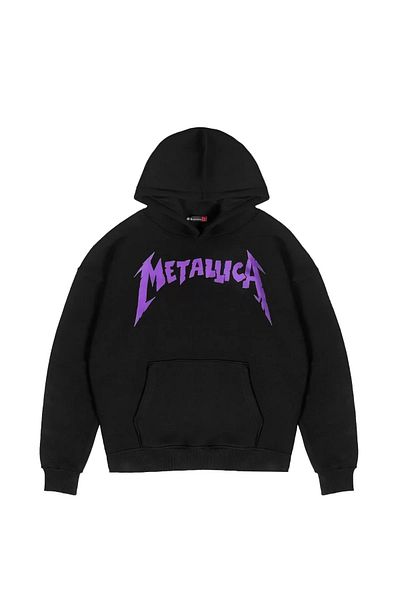 AEMİ Hanorac gros cu glugă, imprimat pe spate Metallica, 100% bumbac