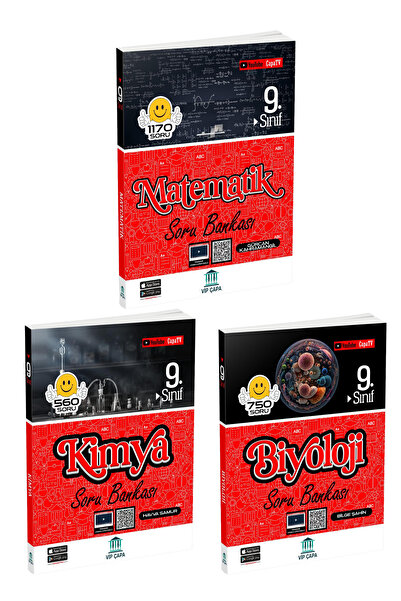 ÇAPA YAYINLARI 9.sınıf 2025 matematik biyoloji kimya soru bankası seti