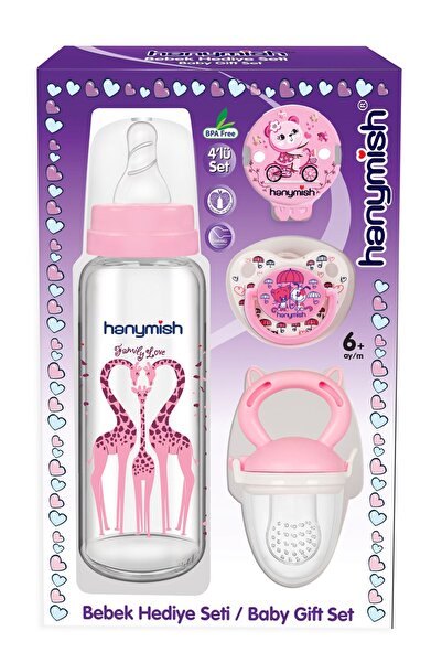 Hanymish Yeni Doğan Mini Beslenme Seti 4'lü Pembe
