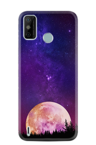 TECNO Spark 6 Go Kılıf Boutique Baskılı Resimli Mor Ay Pcode -025
