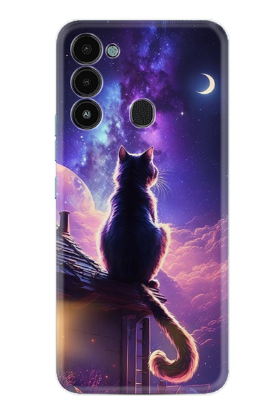 TECNO Spark 8C Kılıf Boutique Baskılı Resimli Damdaki Kedi Pcode -091