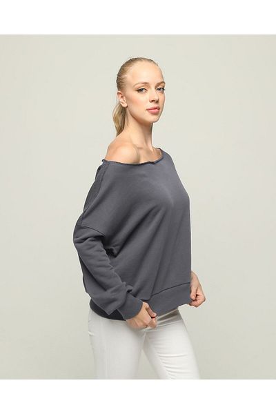 Owut Collection Women's Off Shoulder Long Sleeve Knitted Sweatshirt