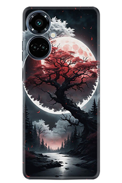 TECNO Camon 19 Pro Kılıf Boutique Baskılı Resimli Ağaç ve Ay Pcode -057