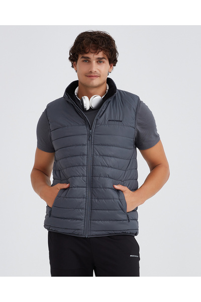 SKECHERS M îmbrăcăminte exterioară Vestă căptușită Vestă gri pentru bărbați S 232001 -040