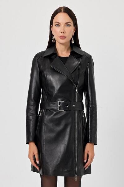 Deri Company Rosana Black Leather Coat