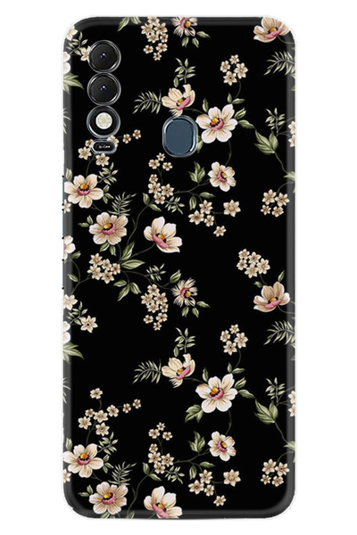 TECNO Spark 8T Kılıf Boutique Baskılı Resimli Siyah Fon Çiçek Pcode -045