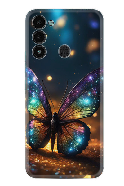 TECNO Spark 8C Kılıf Boutique Baskılı Resimli Rengarenk Kelebek Pcode -097