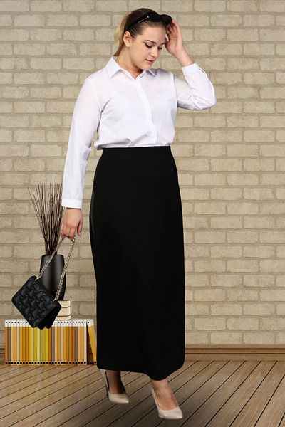 Ferace Women's Plus Size Pencil Mother Skirt with Jewelled Sides