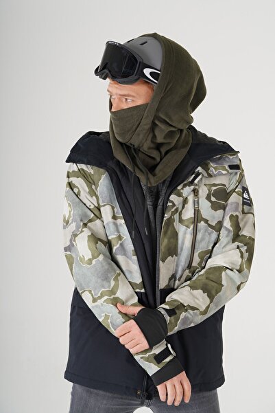 Cosy Club Shop Erkek Yeşil Kışlık Polar Rüzgar Geçirmez Sıcak Tutan Şapka Atkı Boyunluk Kar Maskesi