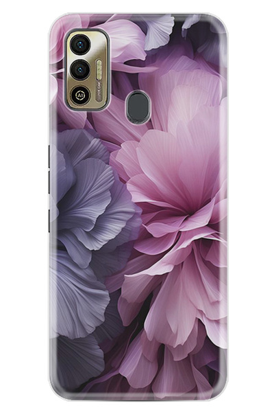 TECNO Spark 7T Kılıf Boutique Baskılı Resimli Çiçek Mor Pcode -028