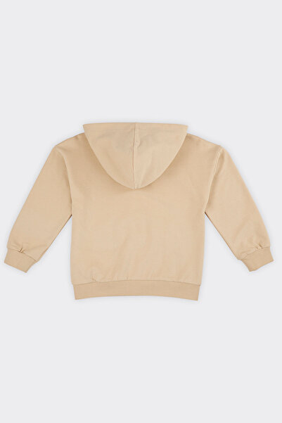 Panço Unisex Kids Zippered Beige Sweatshirt