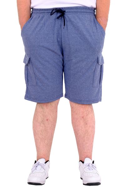 ModeXL Ανδρικό σορτς - WAFFLE 23500, Σκούρο Μπλε, Μεγάλο Μέγεθος, Τσέπη Cargo