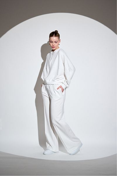 HANIQA White Large Size Women's Tracksuit Set - 3010