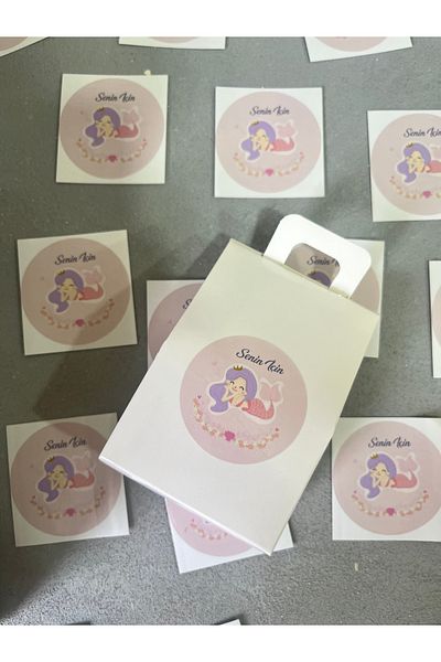 Meyofficial Mermaid Theme Pink Backdrop Adhesive Sticker for You 5 cm 30 Pcs