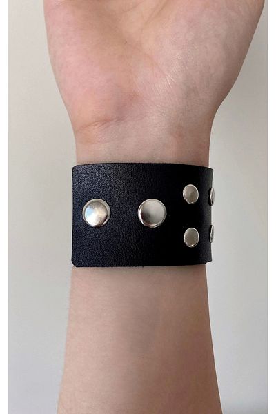 DarkellaStore Gothic Punk Double Row Studded Faux Leather Bracelet