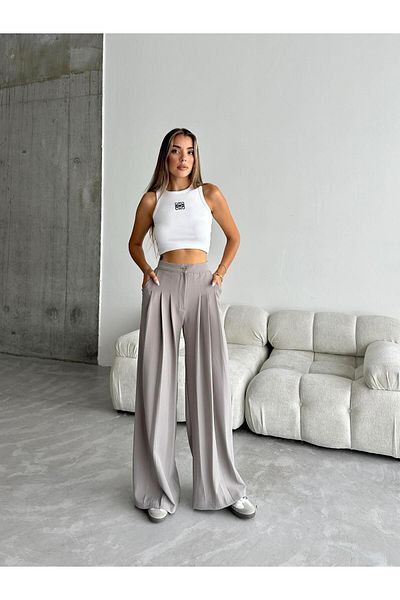 mydukkan.co Gray Negra Pleated Pants