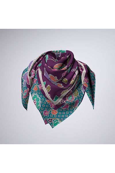 Modabutik Bandană cu model de flori de culoare pastel - Dg10338_01 70x70