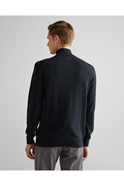 Gant Erkek Siyah Regular Fit Yarım Fermuarlı Kazak