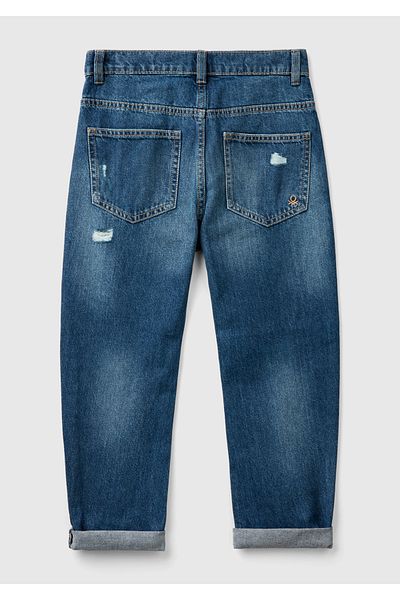United Colors of Benetton Buzunar din denim pentru băiat, cu logo, pantaloni din denim cu patru buzunare