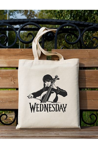 Cemira Wednesday Addams Violin Family Tote Bag Geantă de stofa