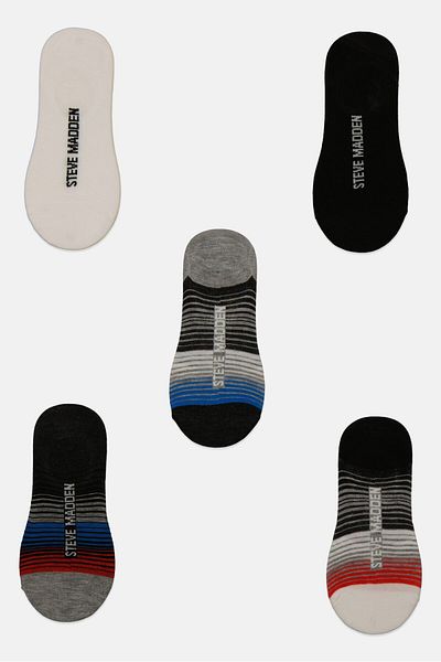 Steve Madden Men 5 Pairs Socks, Black