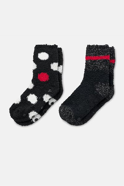 Tchibo Kids Boy 2 Pairs Cozy Socks Set, Black Combo