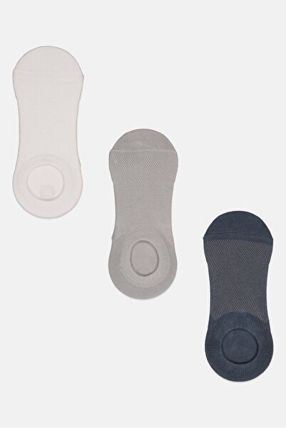 Bebe Women 3 Pack Invisible Socks, White