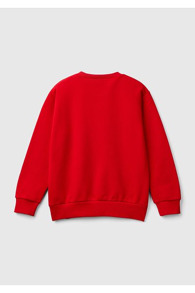 United Colors of Benetton Момчешки суичър с лого на Капитан Америка и червен подгъв