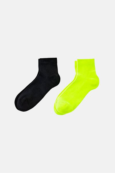 Tchibo Women 2 Pair Textured Socks, Lime Green