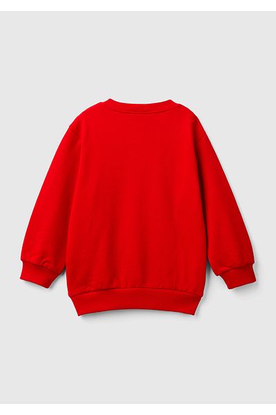 United Colors of Benetton Boy's Red Skirt Tip Logo Captain America Printed Regular Fit Sweatshirt