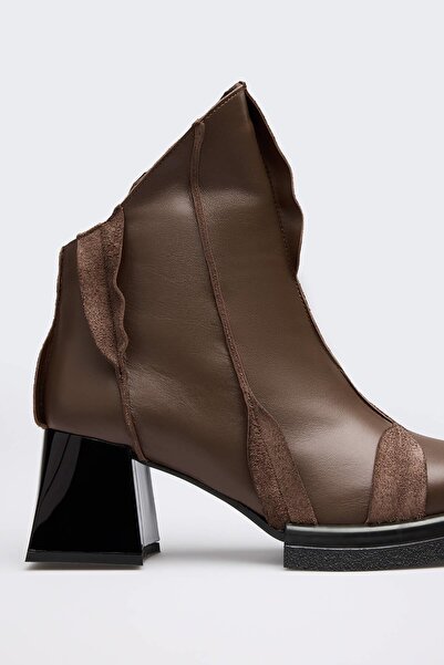 Favgi Viau Soft Kahve Deri Kadın Bot