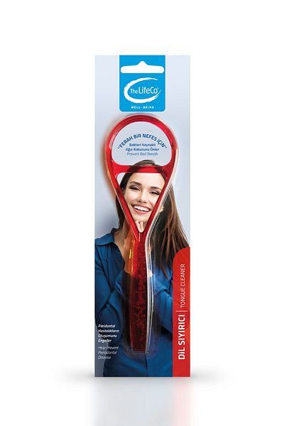 TheLifeCo Red Tongue Cleaner - Tongue Scraper