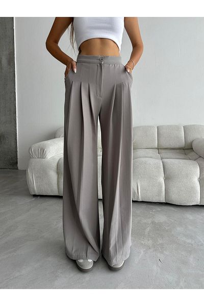 mydukkan.co Gray Negra Pleated Pants