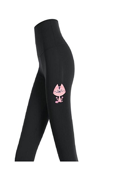 TWINTICKS High Waist Cat Printed Stretchy and Waist Pressing Recovery Sports ...