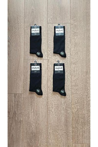 Aytuğ Saac Winter Season - Men's Modal 4 Pairs Black Socks