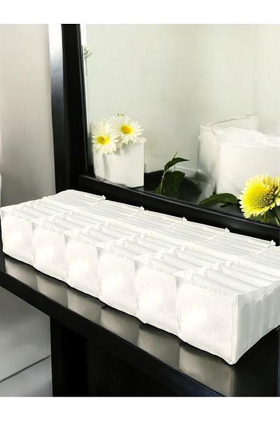 Balkan Room 6 Pieces White Accordion Type Medium 11 Compartment Drawer Organizer Closet Organizer Set 40X16X12 cm