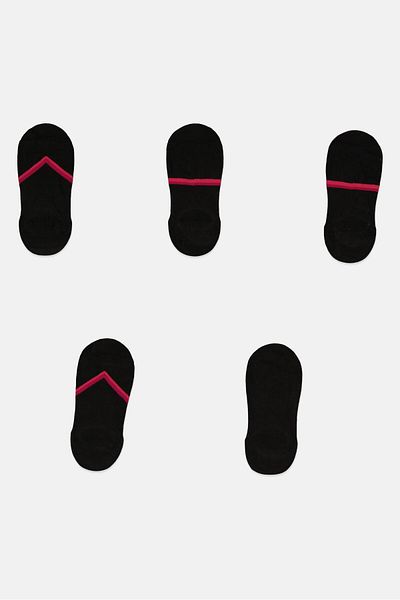 Fila Women 5 Pairs Brand Logo Socks, Black