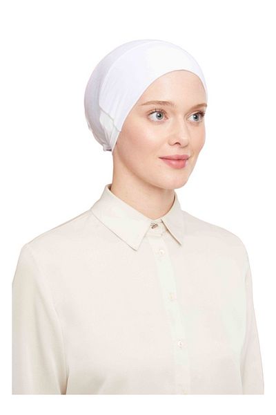 ihvanonline White Hijab Bonnet - Anti-Slip Design with Elastics and Silicone