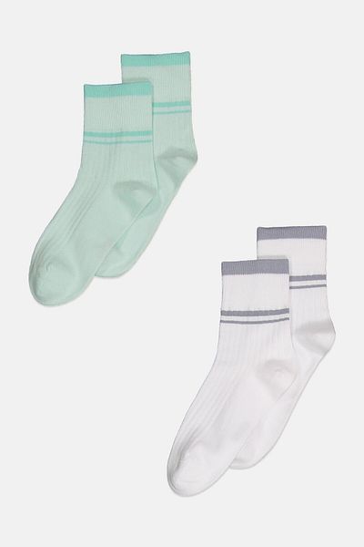 Tchibo Women 2 Pairs Of Sports Socks, White