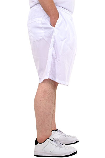 ModeXL Men's Plus Size White Sea Shorts - White Line 21451