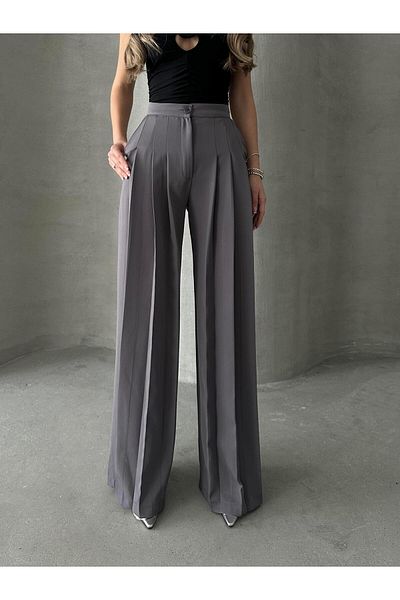 mydukkan.co Anthracite Negra Pleated Trousers